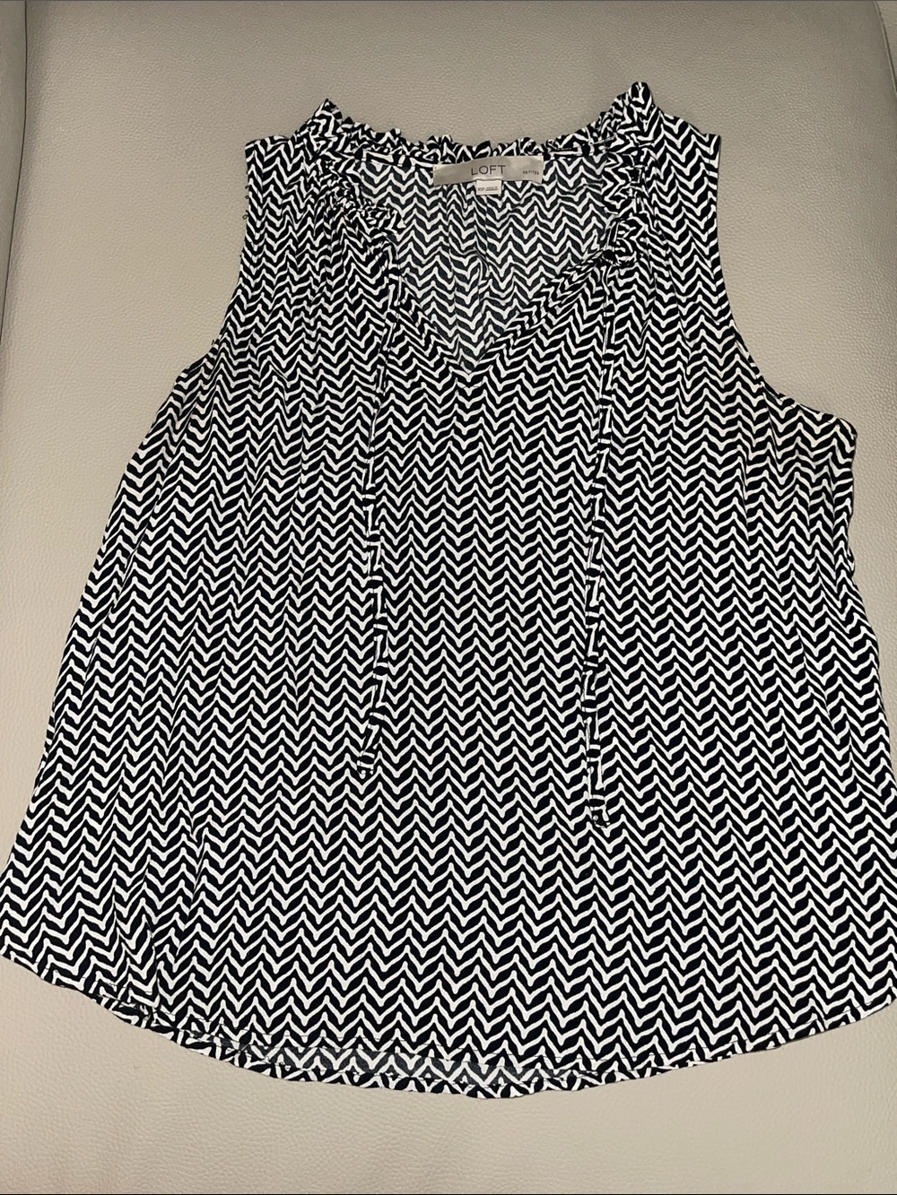 Loft XS Petite Black & White Blouse